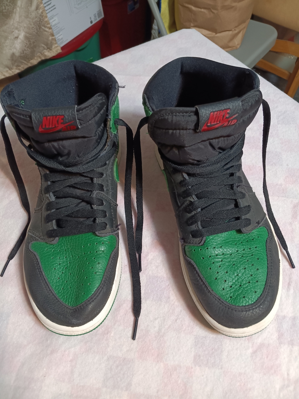 Nike Men's High-Top Basketball Sneakers - Black/Green